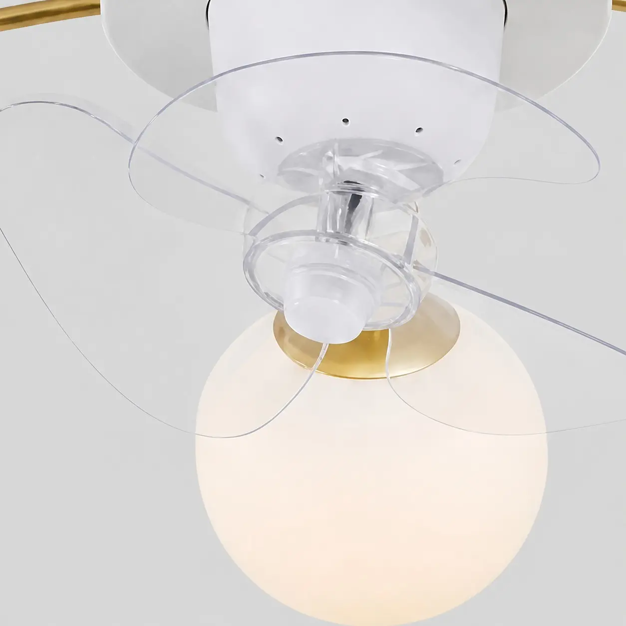 Close-up of clear fan blades