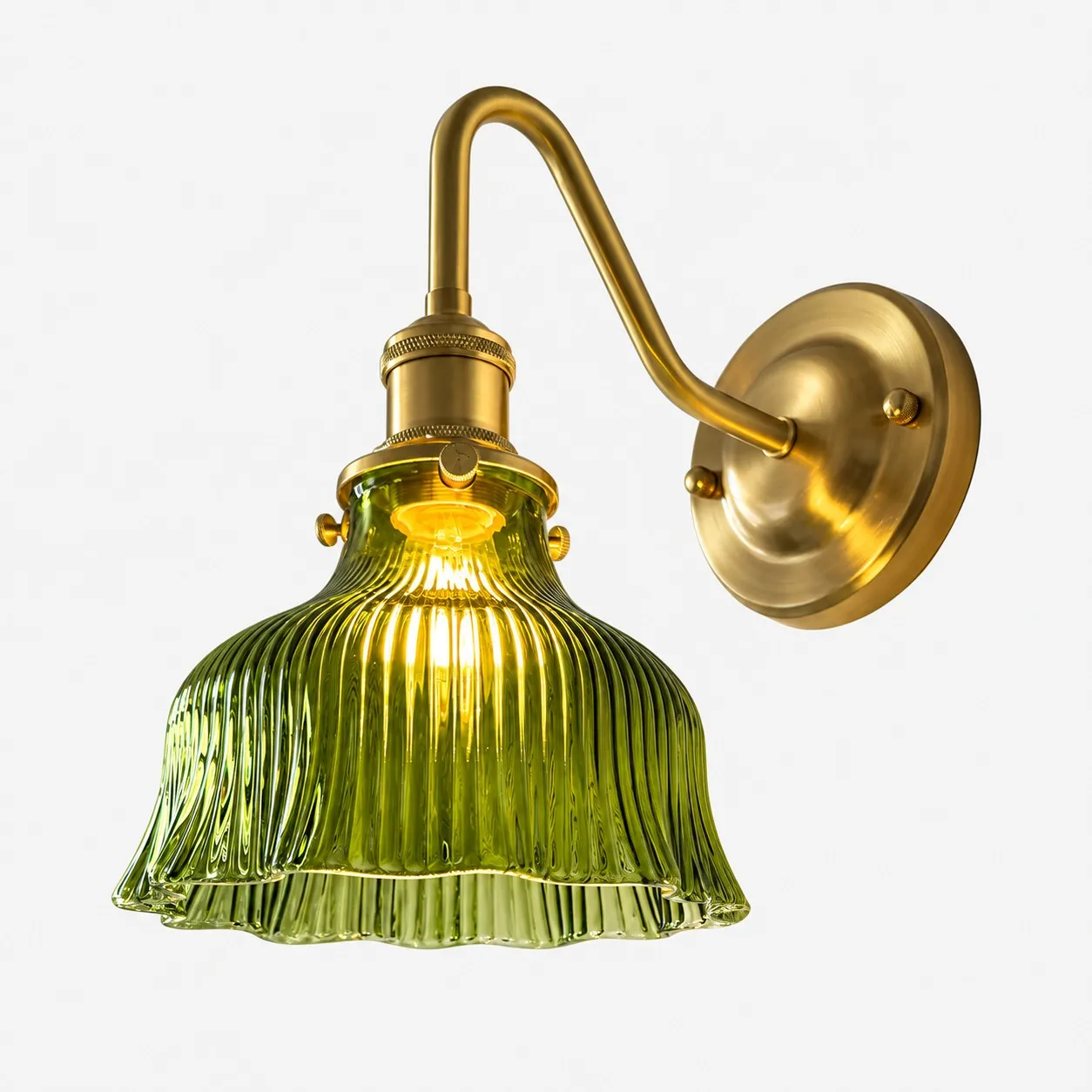 Vintage Green Glass Wall Sconce